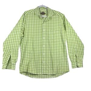 Stylish Green Checkered Men's Button Down Shirt